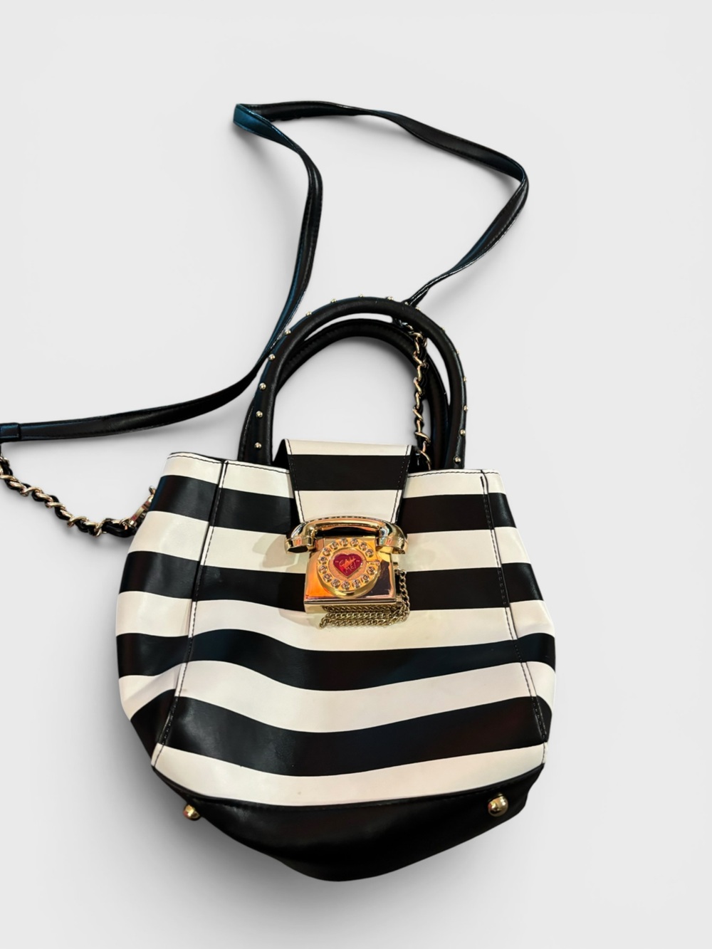 Betsey Johnson 2008 “Call Me” Mini Satchel Bag Y2K Crossbody Purse Rare Iconic